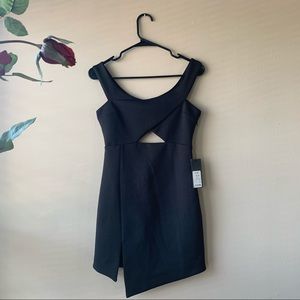 Akira Black Mini Dress with Side slit and cut out